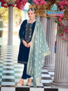 Pulkari By Mrudangi Pure Velvelt With Embroidered & Sequence Work Top With Bottom Dupatta Onlione Wholesale
